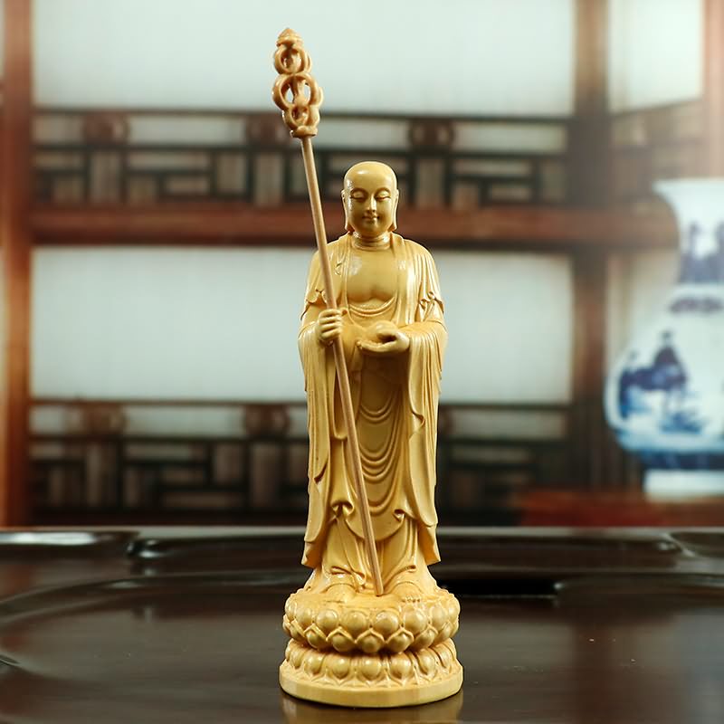 Woodcarving of Ksitigarbha Bodhisattva